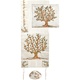 Embroidered Raw Silk Tallit - Tree of Life Brown