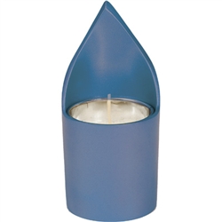 Anodized Aluminum Memorial Candle Holder - Blue