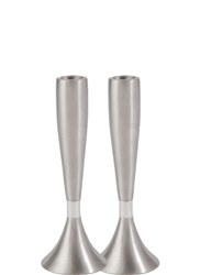 Anodized Aluminum Candlesticks - Silver by Emanuel