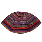 Colorful Striped Bucharian Style Silk Kippah