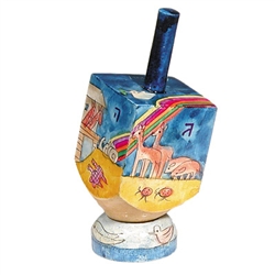 Noah's Ark Wooden Dreidel with Stand by Emanuel