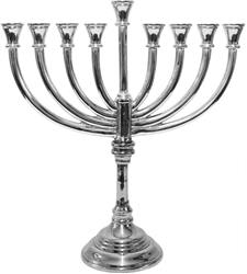 Nickel Finish Menorah