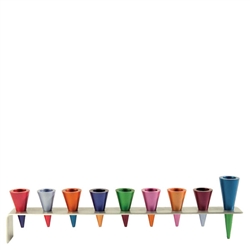 Multicolor Cone Menorah by Emanuel