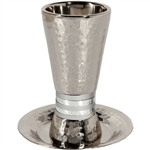 Hammered Kiddush Goblet and Plate - Silvers by Emanuel