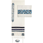 Yair Emanuel Silk Tallit - Magen David Blue