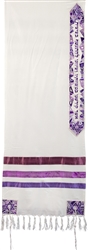 Yair Emanuel Silk Tallit - Magen David Purple