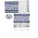 Embroidered Matriarch Tallit - Blue