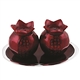 Pomegranate Salt and Pepper Shakers with Saucer