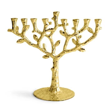 Tree of Life Menorah - Gold by Michael Aram