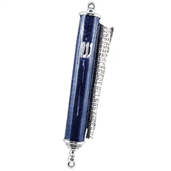 Scroll Mezuzah - Blue