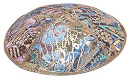 Bulk Leather Foil Embossed Kippot (FL102) - with Custom Imprinting