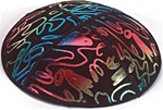 Rainbow Foil Scribble Embossed Kippot (RB79) - With Custom Imprinting