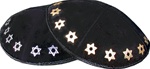 Star of David Border Foil Embossed Kippot (SD98) - With Custom Imprinting