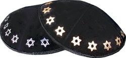 Bulk Suede Foil Embossed Kippot (SD98) - With Custom Imprinting