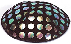 Bulk Suede Foil Embossed Kippot (GS76) - With Custom Imprinting