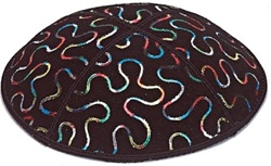 Bulk Suede Foil Embossed Kippot (MC82) -With Custom Imprinting