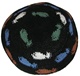 Black Knit Kippah with Fish Design