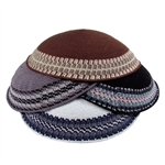 Knit Kippot With Classic Borders