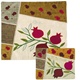 Pomegranates Raw Silk Applique'd Matzah Cover and Afikoman Cover