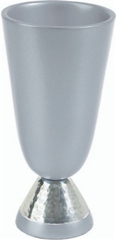 Anodized Aluminum Kiddush Cup with Hammer Work  - Silver