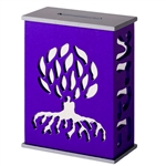Tree of Life Tzedakah Box - Purple