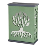 Tree of Life Tzedakah Box - Green