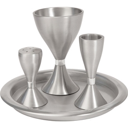 Adonized Aluminum Havdalah Set -Silver