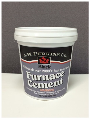 AW Perkins 2000 Degree High Temperature Black Furnace Cement Pint #42