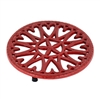 Minuteman 7â€³ Sunburst Cast Iron Red Trivet C-33R