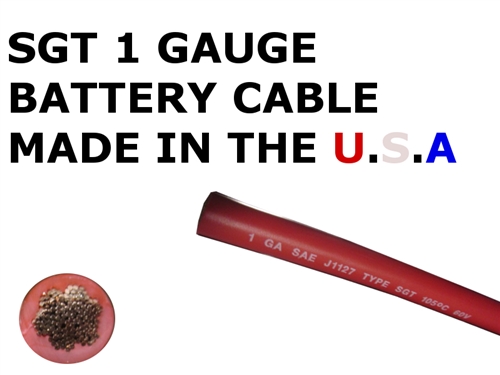 1 Gauge (1 AWG) Extreme Copper Battery Cable with Ends, Terminals,  Connectors