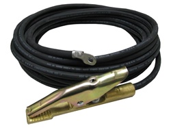 50' 1/0 EXCELENE WELDING CABLE LEAD WITH GROUND CLAMP W/ 1/2" COPPER TINNED LUG