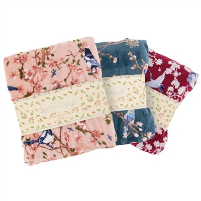 Floral Print Velvet Throw