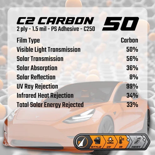 C2 CARBON 50% 40" X 70" WINDSHIELD PIECE