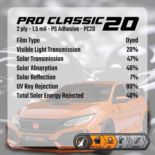 PROCLASSIC 20% 36" X 70" WINDSHIELD PIECE