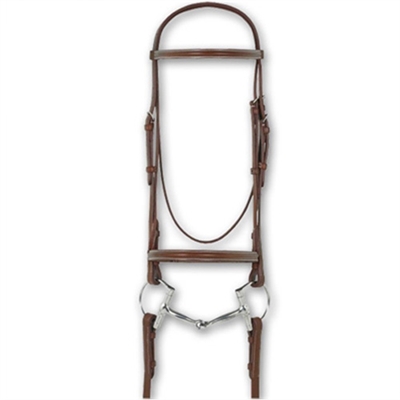 Ovation Avalon Italian Leather Snaffle Bridles With Reins - Plain Raised