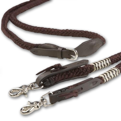 Double Diamond Tree Line Roping Reins - 8 1/2 Feet -white