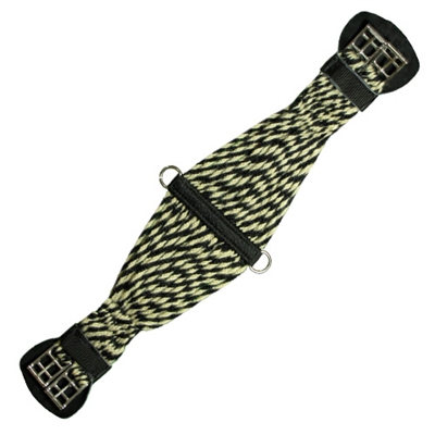 Montana Cincha Endurance Girths - Black and Tan Mohair