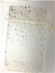 Gold star drawstring organza bag