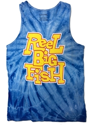 Tie-dyed blue unisex tank