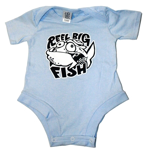 Blue Silly Fish onesie - size 12 mos. only