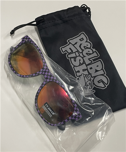 2019 purple checkered sunglasses with case