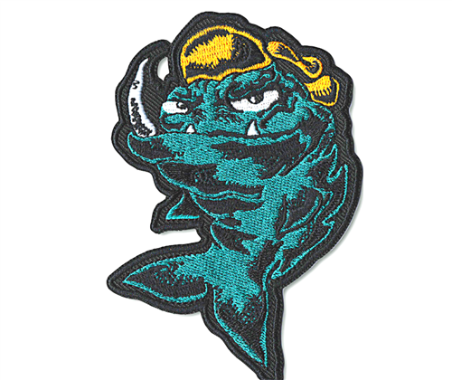 Mean Fish embroidered patch