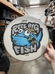 Hand-painted drumhead: Silly Fish v1