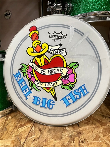 Hand-painted drumhead: Heart Breaker
