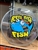 Hand-painted drumhead: Silly Fish v4
