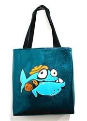 Limited Edition Glitter Vinyl Tote - Silly Fish
