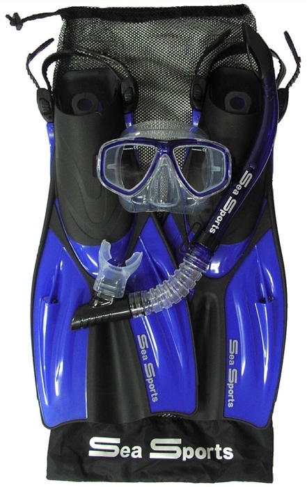SEAC Set snorkeling palmes + masque + tuba adulte ALA blue - Private Sport  Shop
