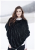 Fabulous Furs Onyx Mink Couture Faux Fur Poncho