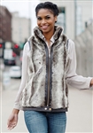 Fabulous Furs Chinchilla Faux Fur Zip Vest