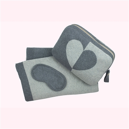 Pink Lemonade Dual Hearty Heart Travel Blanket Set